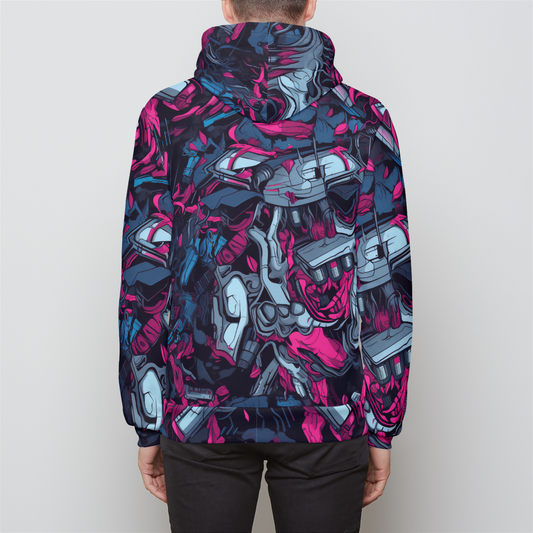 Cyberskull zip up Unisex Relaxed Zip Hoodie